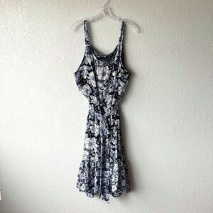 NWT - Lane Bryant navy floral ruffled sleeveless dress